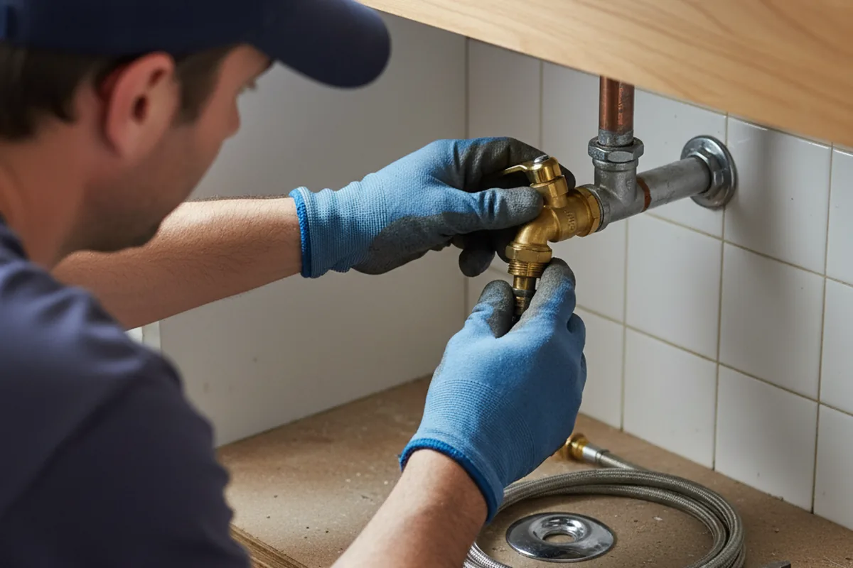 Shutoff valve and fitting work during Burst Pipe Repair in Port Washington